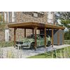 Einzelcarport 'Friesland Hybrid Set 12' Fichtenholz nussbaumfarben 314 x 708 cm