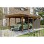 Einzelcarport 'Friesland Hybrid Set 12' Fichtenholz nussbaumfarben 314 x 708 cm