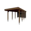 Einzelcarport 'Friesland Hybrid Set 12' Fichtenholz nussbaumfarben 314 x 708 cm