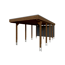 Einzelcarport 'Friesland Hybrid Set 12' Fichtenholz nussbaumfarben 314 x 708 cm