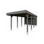 Einzelcarport 'Friesland Hybrid Set 12' Fichtenholz schiefergrau 314 x 708 cm