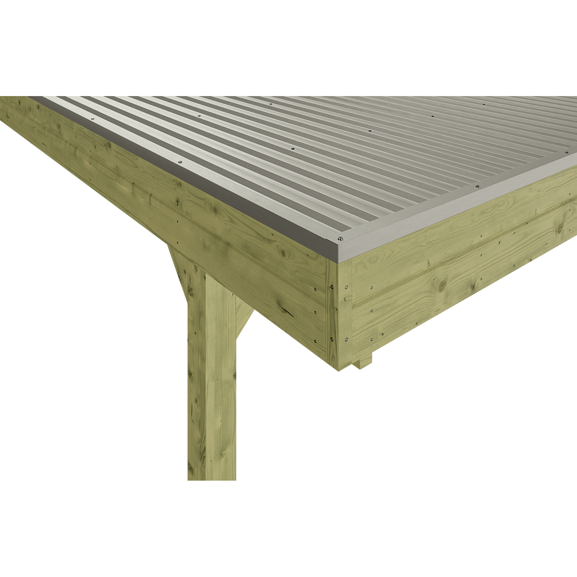 Einzelcarport 'Friesland Hybrid Set 12' Fichtenholz 314 x 708 cm