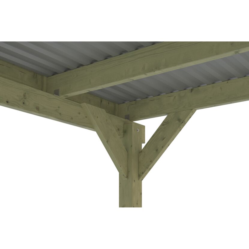 Einzelcarport 'Friesland Hybrid Set 12' Fichtenholz 314 x 708 cm