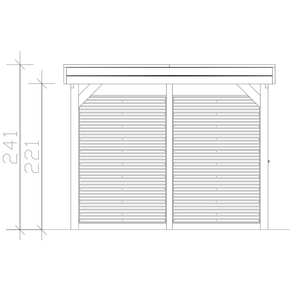 Einzelcarport 'Friesland Hybrid Set 12' Fichtenholz 314 x 708 cm