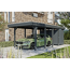 Einzelcarport 'Friesland Hybrid Set 12' Fichtenholz anthrazit 314 x 708 cm