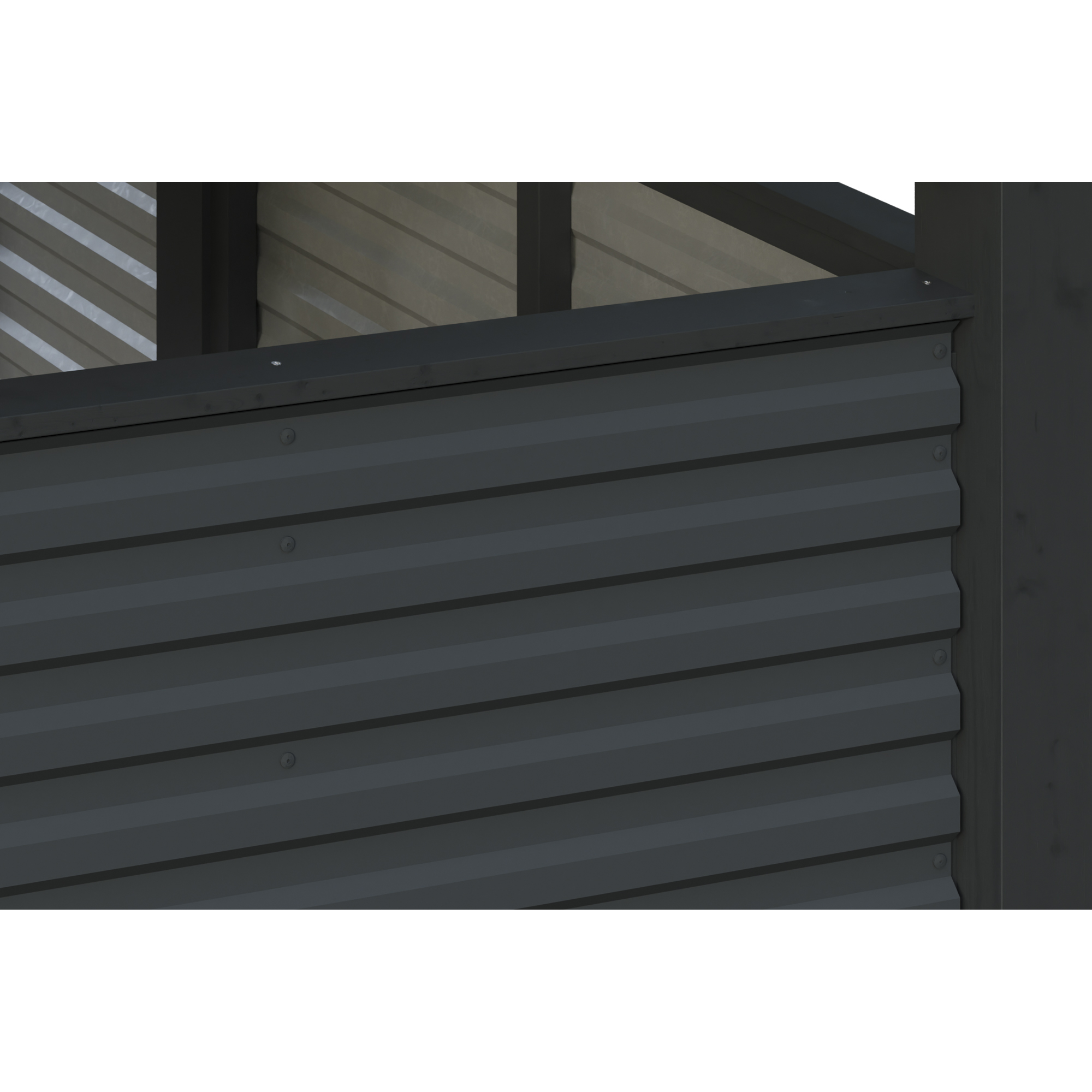 Einzelcarport 'Friesland Hybrid Set 12' Fichtenholz anthrazit 314 x 708 cm