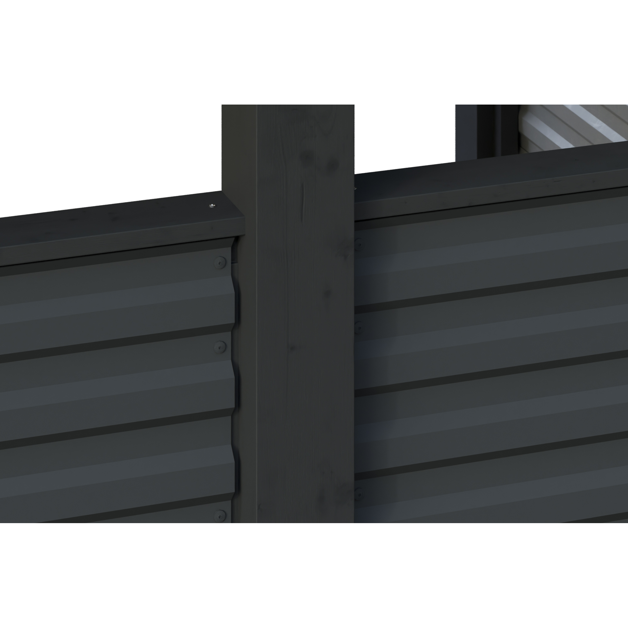 Einzelcarport 'Friesland Hybrid Set 12' Fichtenholz anthrazit 314 x 708 cm