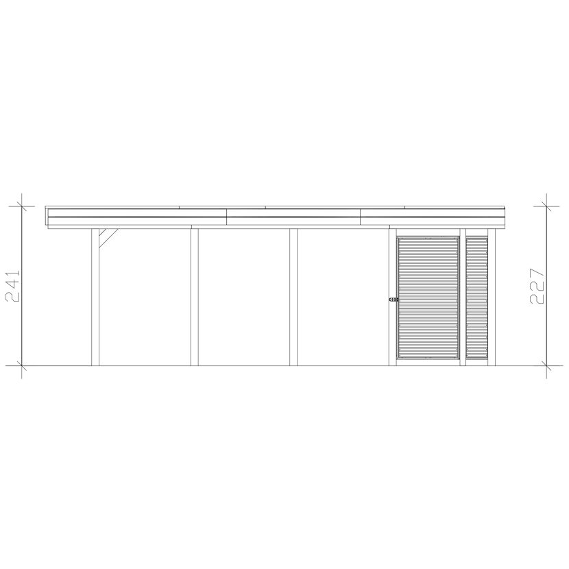 Einzelcarport 'Friesland Hybrid Set 12' Fichtenholz anthrazit 314 x 708 cm