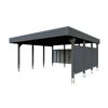 Doppelcarport 'Friesland Hybrid Set 13' Fichtenholz anthrazit 557 x 555 cm