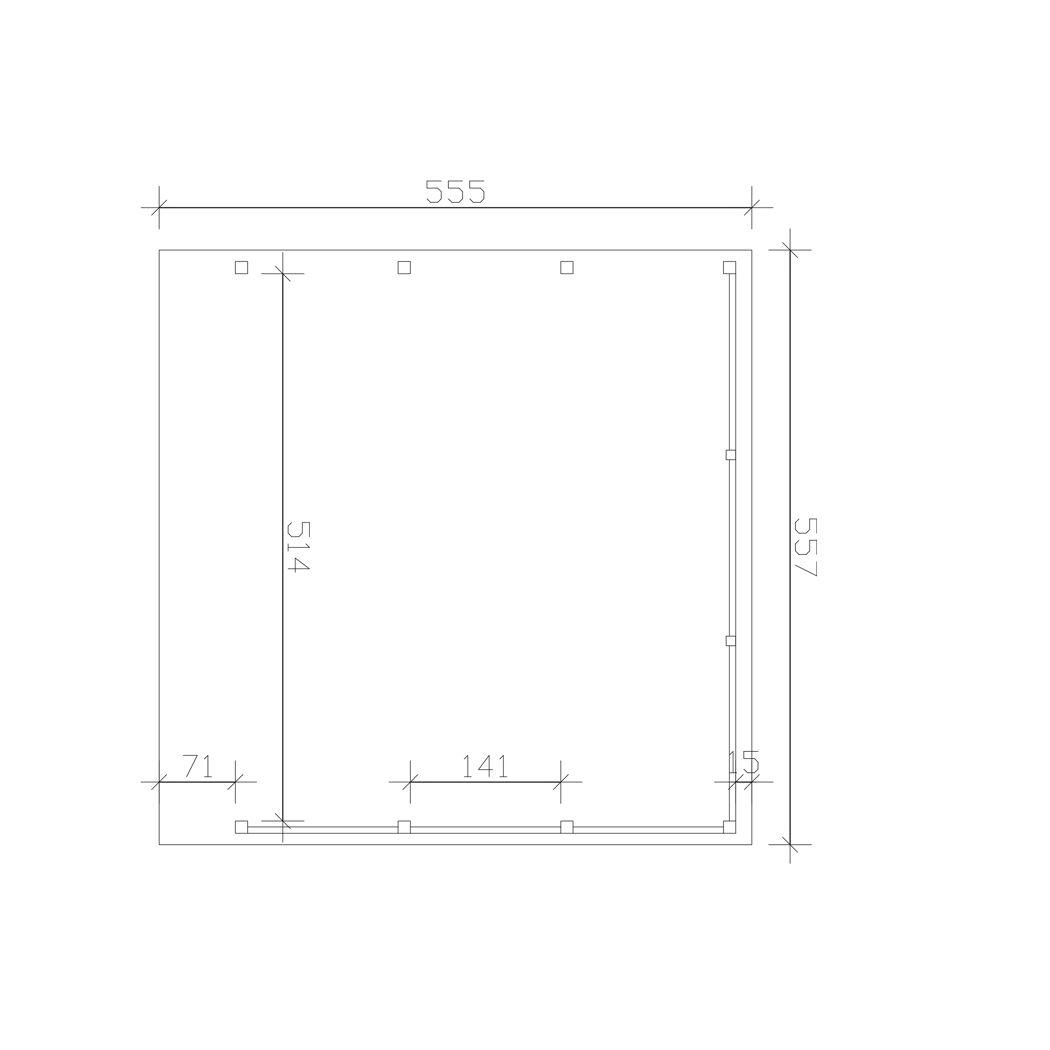 Doppelcarport 'Friesland Hybrid Set 13' Fichtenholz anthrazit 557 x 555 cm