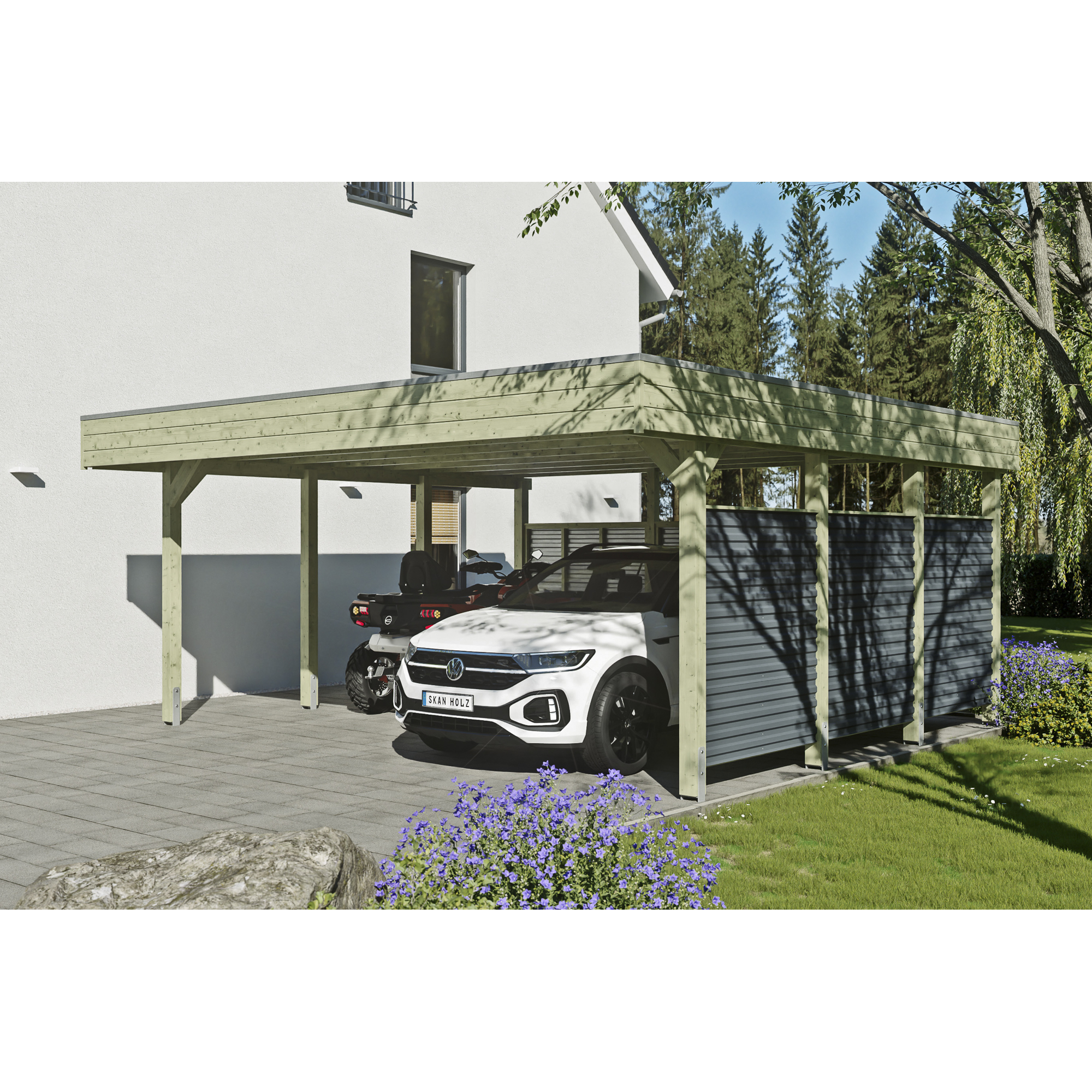 Doppelcarport 'Friesland Hybrid Set 13' Fichtenholz 557 x 555 cm