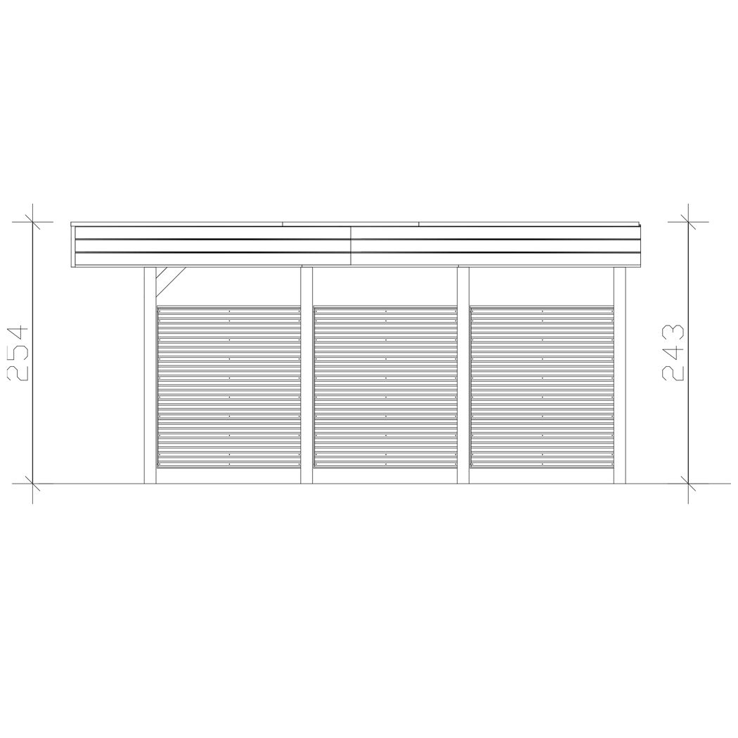 Doppelcarport 'Friesland Hybrid Set 13' Fichtenholz 557 x 555 cm