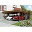 Doppelcarport 'Friesland Hybrid Set 14' Fichtenholz nussbaumfarben 557 x 708 cm