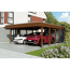 Doppelcarport 'Friesland Hybrid Set 14' Fichtenholz nussbaumfarben 557 x 708 cm