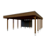 Doppelcarport 'Friesland Hybrid Set 14' Fichtenholz nussbaumfarben 557 x 708 cm