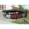 Doppelcarport 'Friesland Hybrid Set 14' Fichtenholz anthrazit 557 x 708 cm
