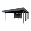 Doppelcarport 'Friesland Hybrid Set 14' Fichtenholz anthrazit 557 x 708 cm