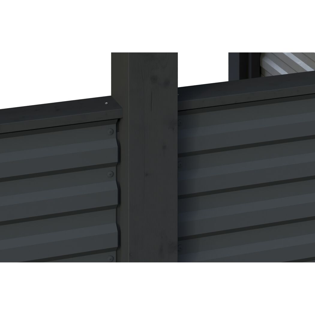 Doppelcarport 'Friesland Hybrid Set 14' Fichtenholz anthrazit 557 x 708 cm