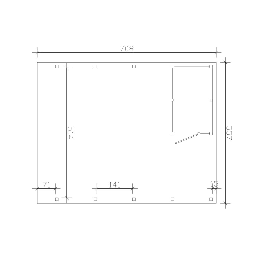 Doppelcarport 'Friesland Hybrid Set 14' Fichtenholz anthrazit 557 x 708 cm