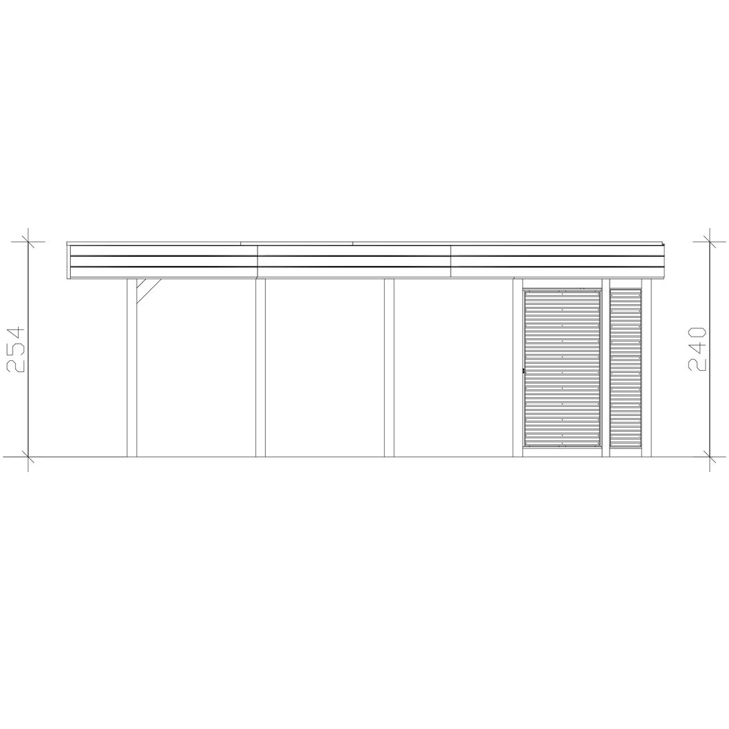 Doppelcarport 'Friesland Hybrid Set 14' Fichtenholz anthrazit 557 x 708 cm
