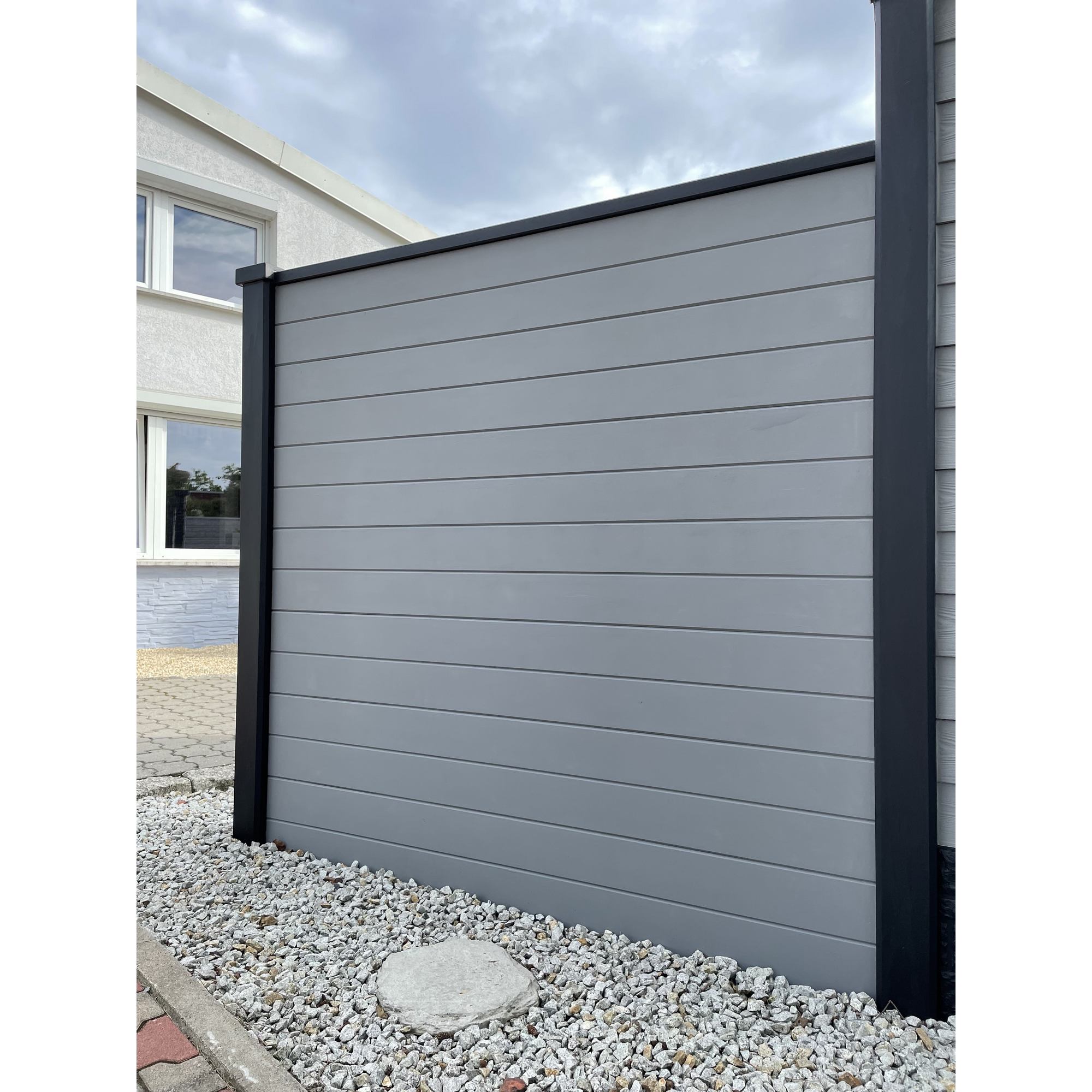 Betonzaunplatte 'Klassik Prestige' betongrau 3,5 x 26 x 184 cm