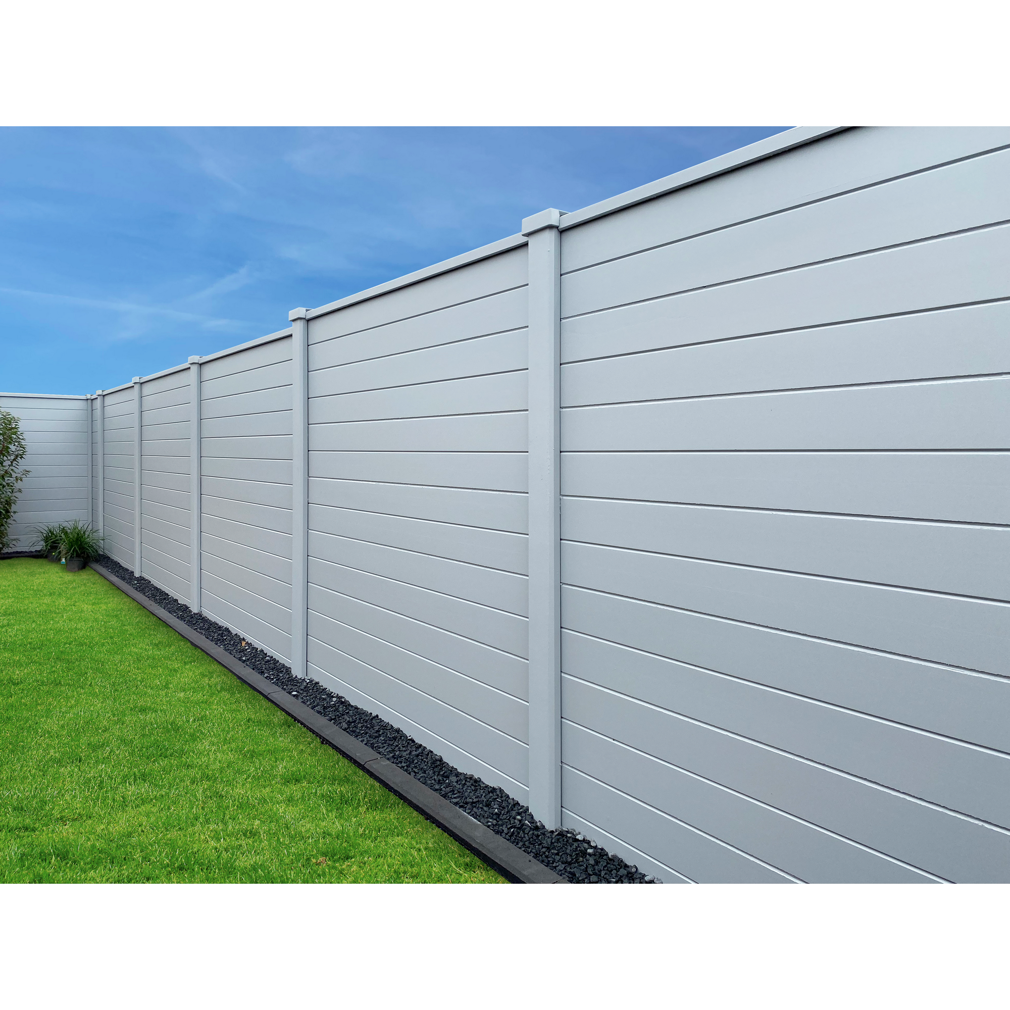 Betonzaunplatte 'Klassik Prestige' betongrau 3,5 x 26 x 184 cm