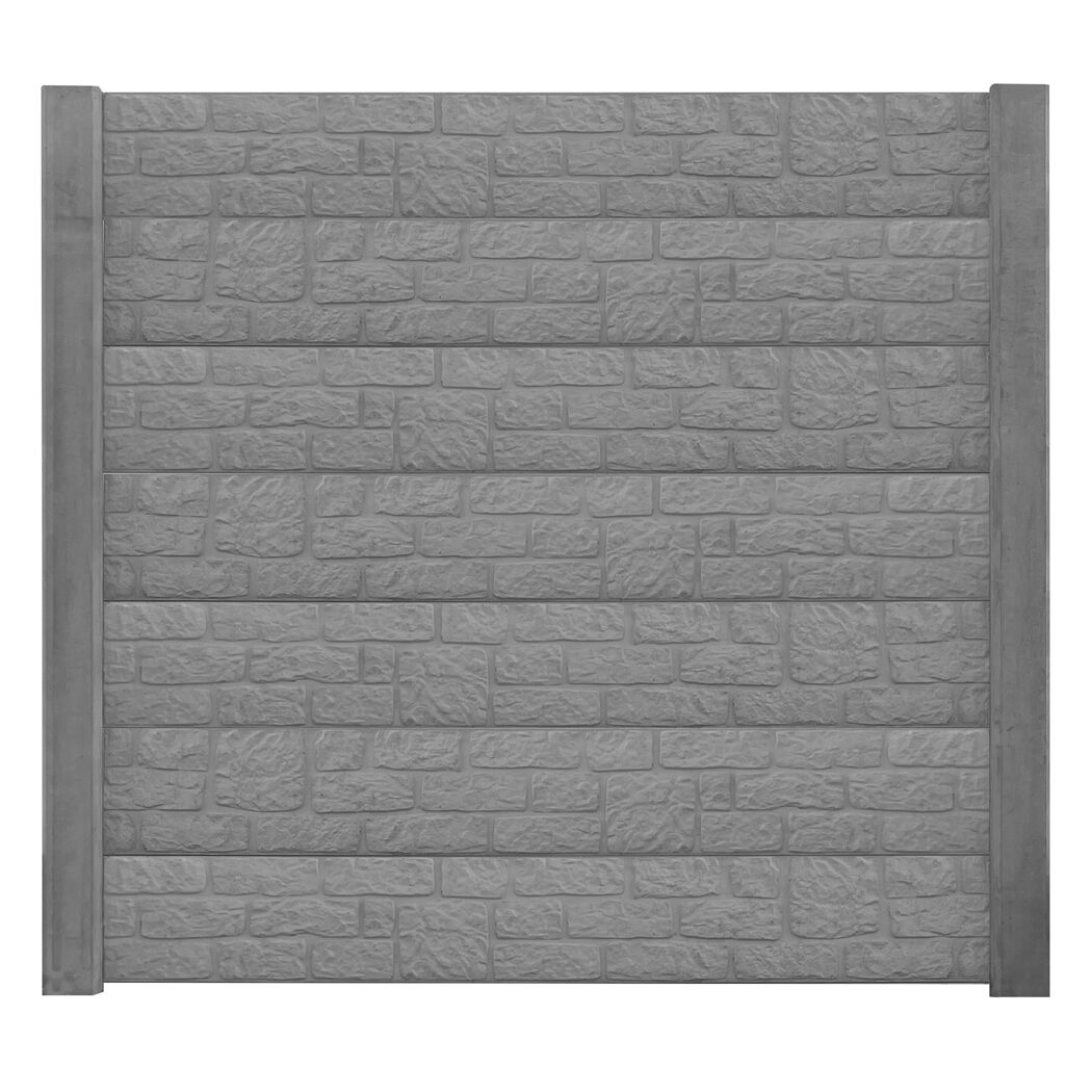 Betonzaunplatte 'Klassik Romania' betongrau 184 x 26 x 4,8 cm