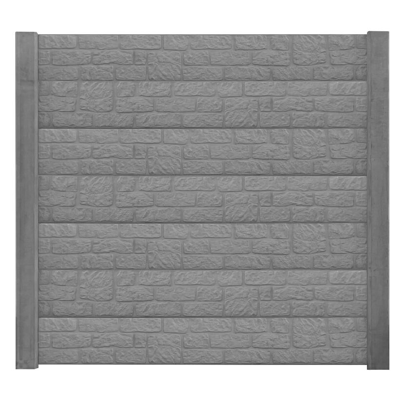 Betonzaunplatte 'Klassik Romania' betongrau 184 x 26 x 4,8 cm
