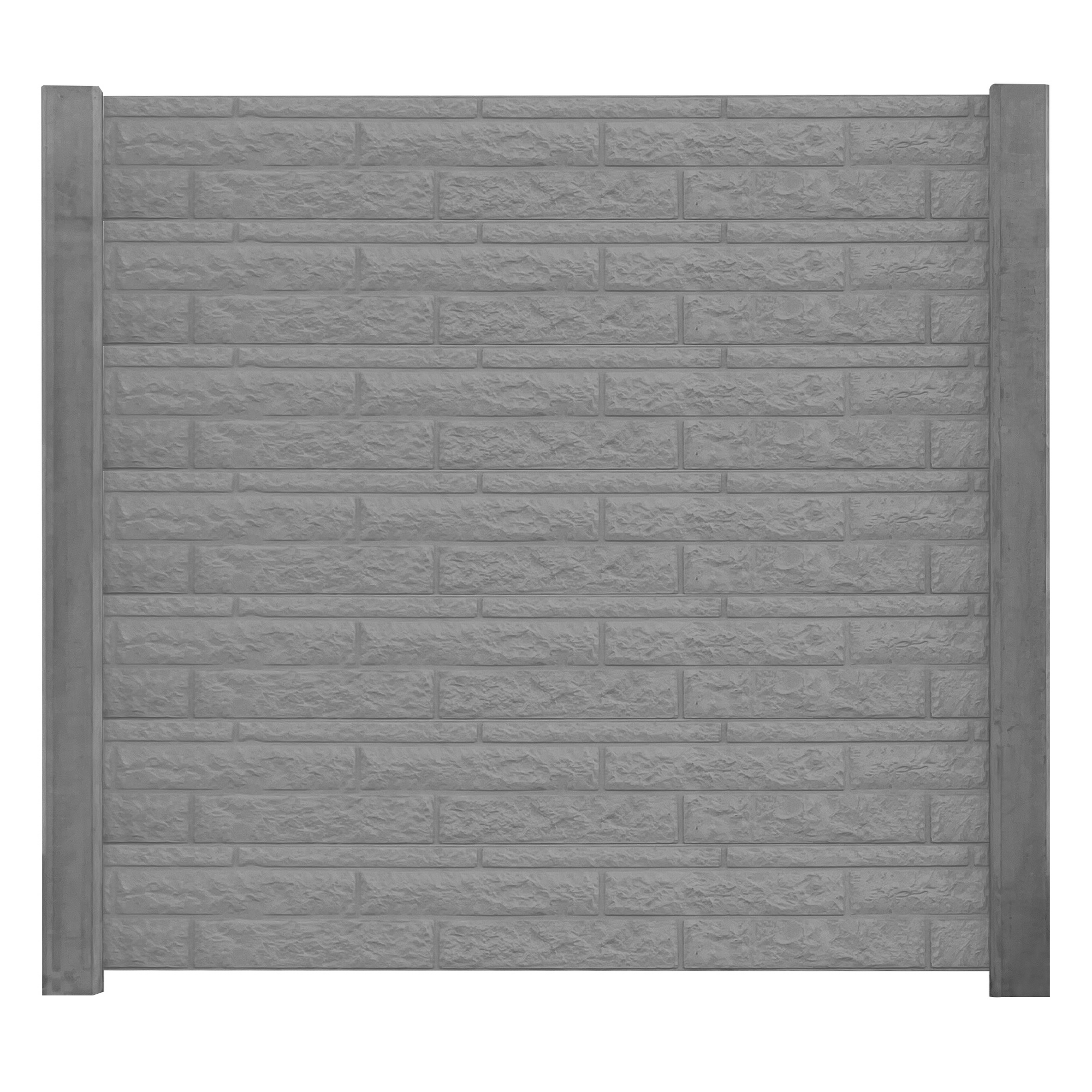 Zaunplatte 'Klassik Fels' betongrau 184 x 4,8 x 26 cm