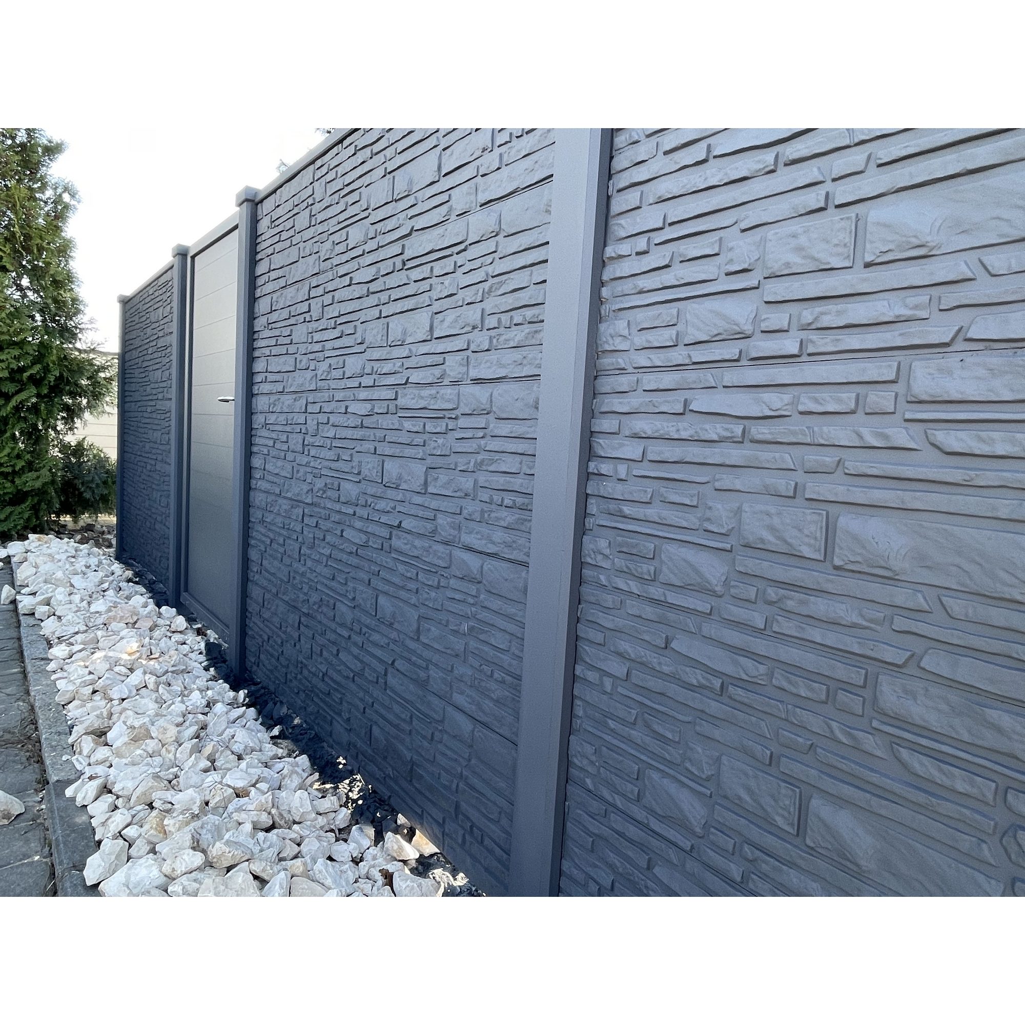 Zaunplatte 'Klassik Montana' betongrau 184 x 4,8 x 26 cm