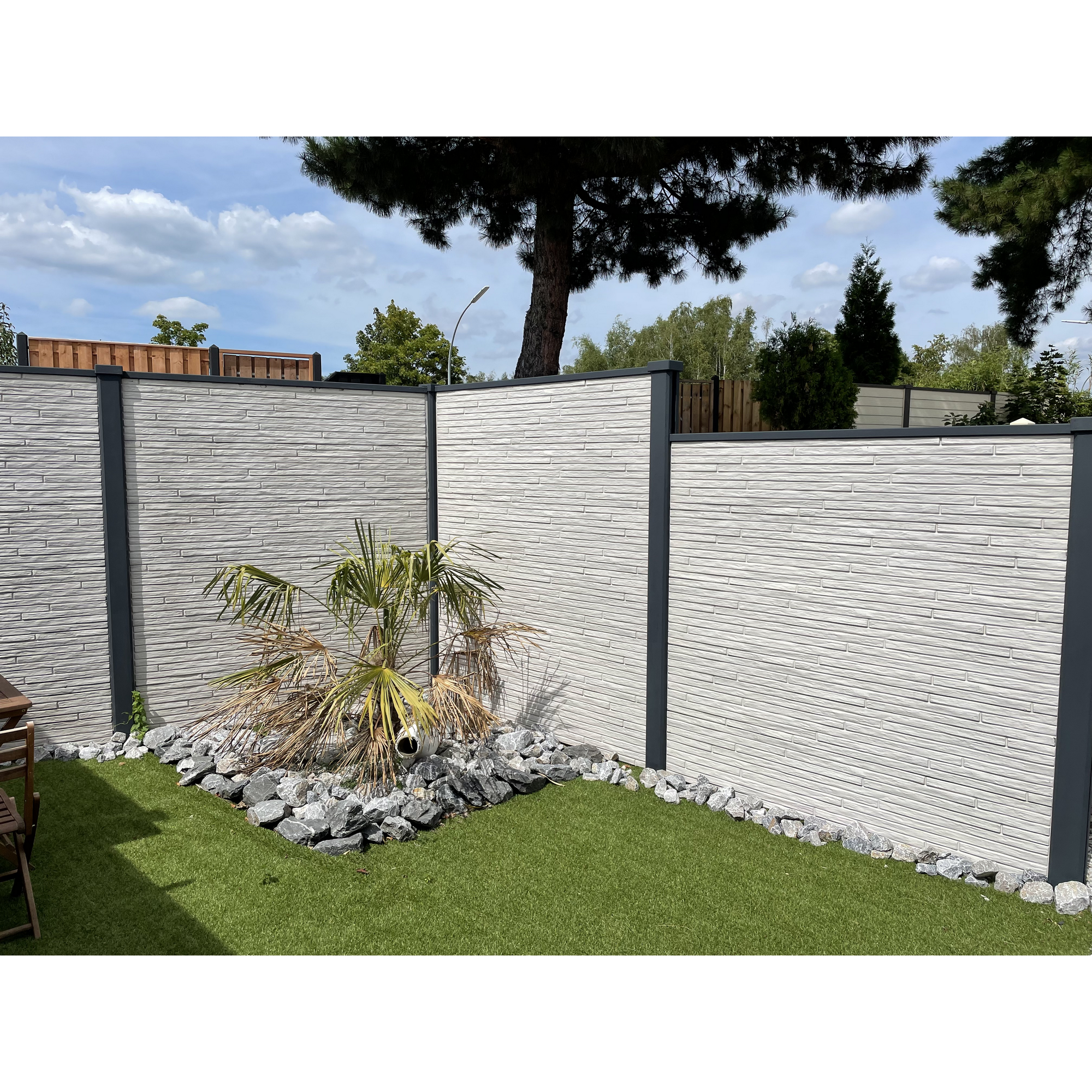 Zaunplatte 'Klassik Toscana' betongrau 184 x 4,8 x 26 cm