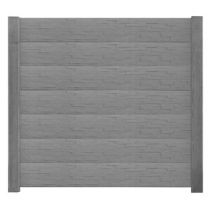 Zaunplatte 'Klassik Rimini' betongrau 184 x 4,8 x 26 cm