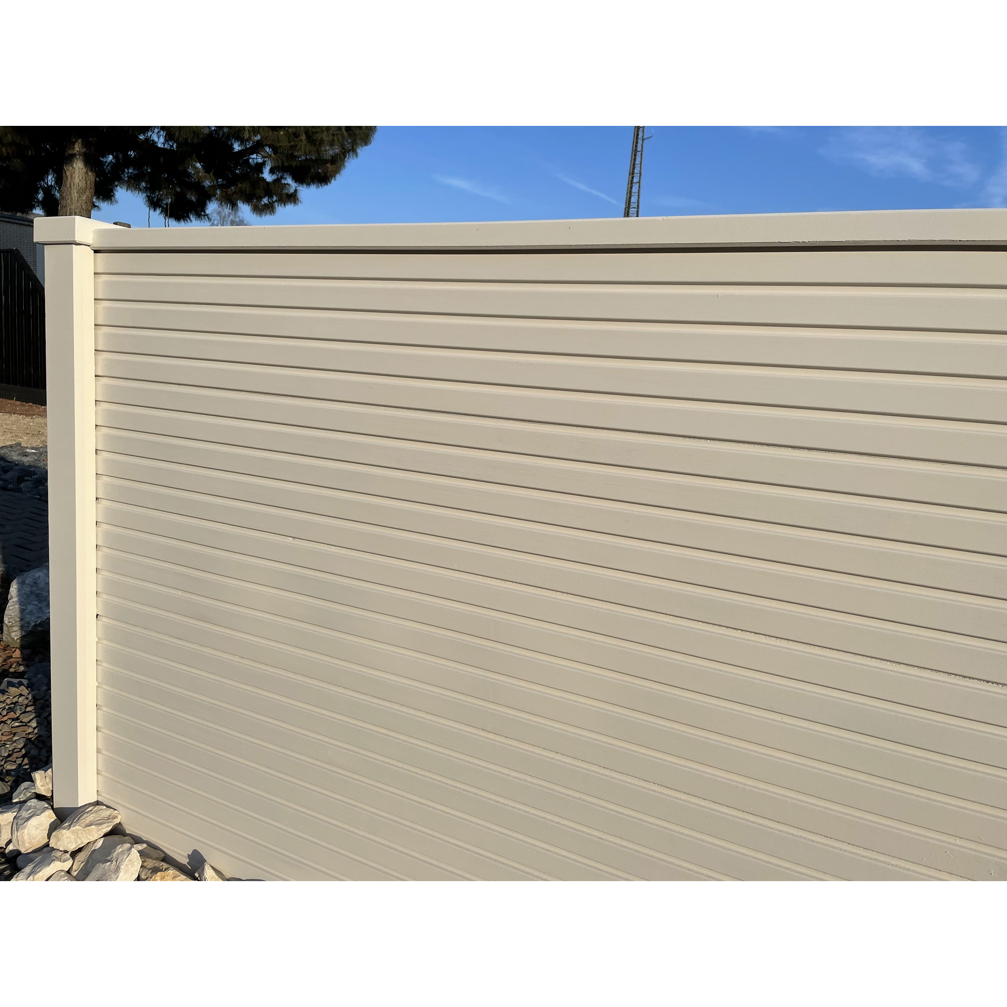 Zaunplatte 'Klassik Linear' betongrau 184 x 3,5 x 26 cm