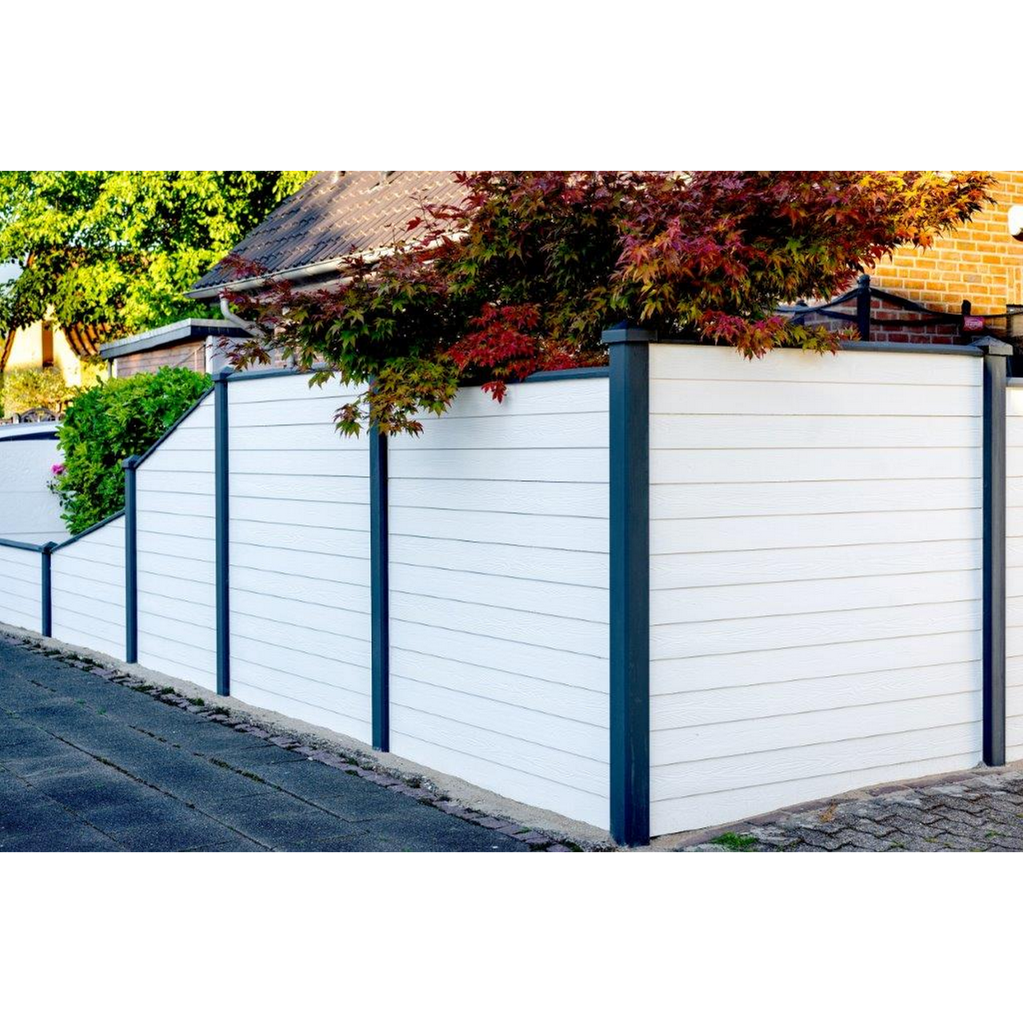 Zaunplatte 'Klassik Solide' betongrau 184 x 4,8 x 26 cm