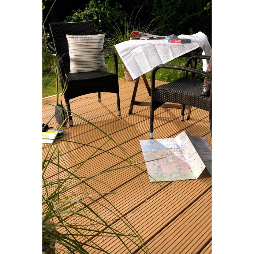 WPC-Terrassendiele 'Artwood' hellbraun 3000 x 145 x 21 mm