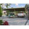 Doppelcarport mit Flachdach und zwei Autos