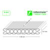 WPC Bodendiele grau, 3000 x 145 x 21 mm