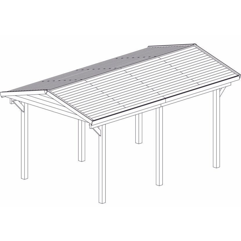 Satteldach Carport als Skizze