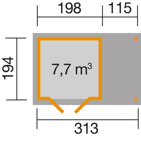 3. Bild von Gartenhaus '321 A' 313 x 194 cm, naturfarben
