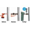 Montage des Fallrohrfilters Speedy: Bohren, Stecken, Fertig!