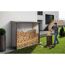 Brennholzlager 'WoodStock 150' dunkelgrau metallic 157 x 102 x 199 cm