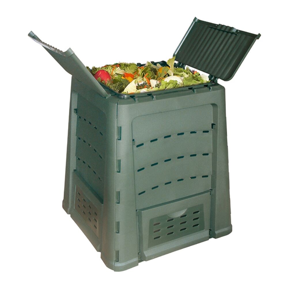 Thermokomposter Thermoquick Express 330 l, geöffnet, mit Kompostgut