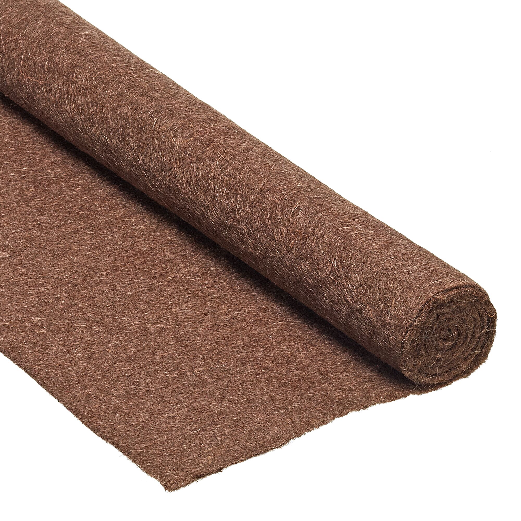 Braune Jutefilz-Winterschutzmatte, 50 x 150 cm, gerollt