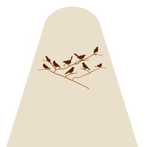 Vlieshaube Vögel braun 110 x 90 cm