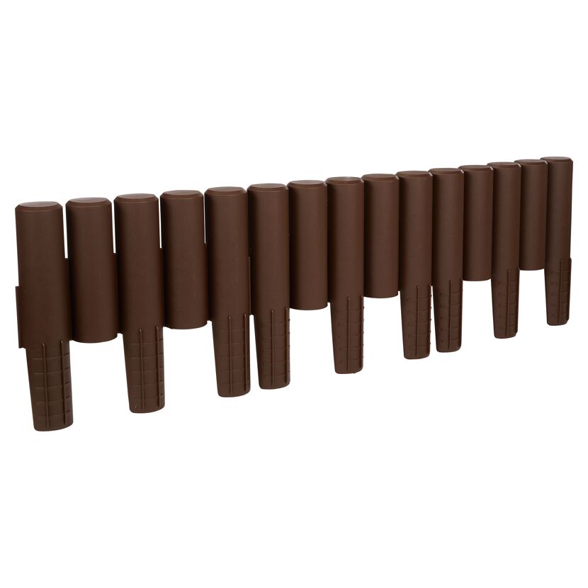 Braune Gartenpalisade aus Kunststoff