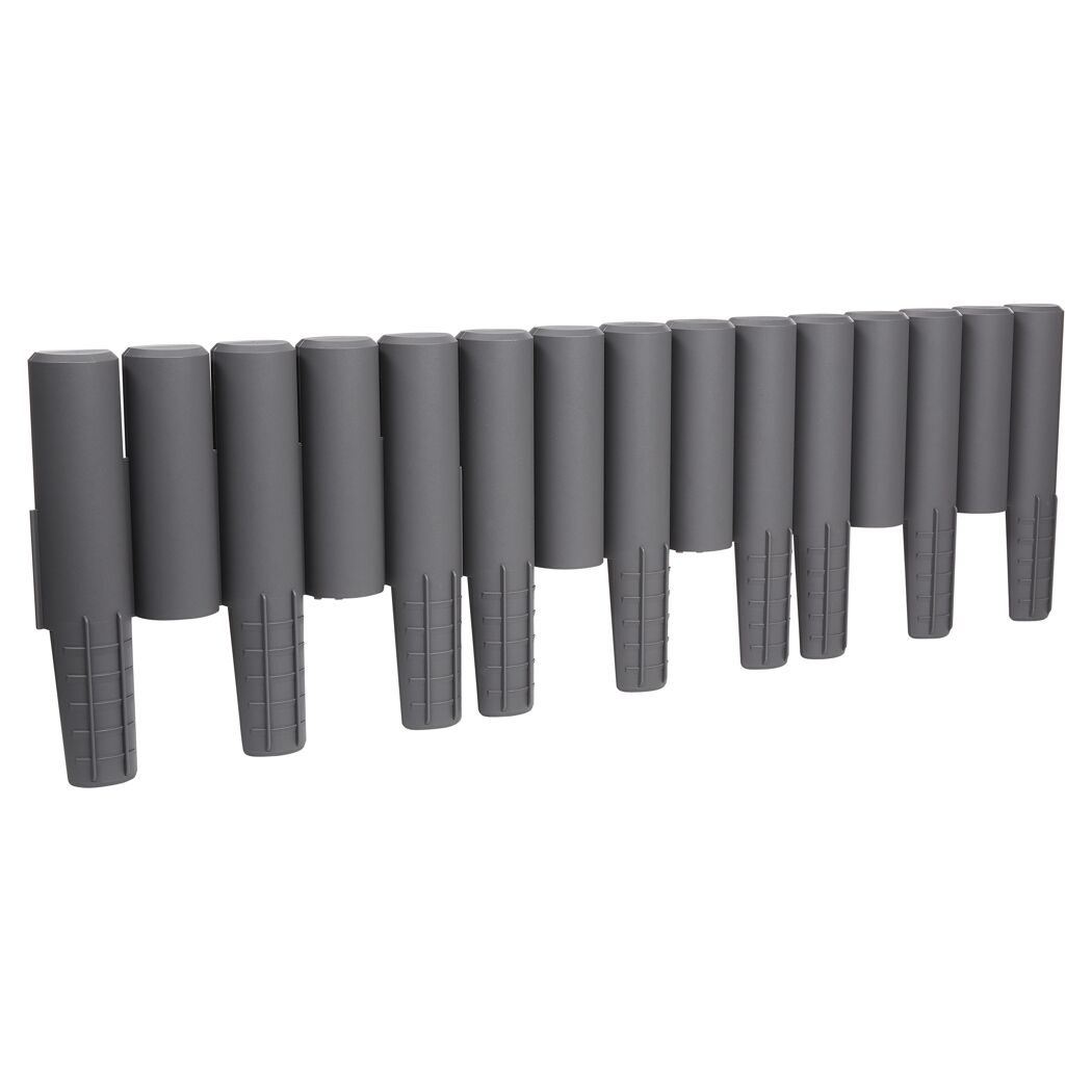 Achtteilige Gartenpalisade aus Kunststoff, anthrazit