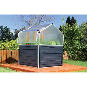 Minigewächshaus 'Plant Inn' 118 x 118 cm mit 4 mm Hohlkammerplatten silbern/grau