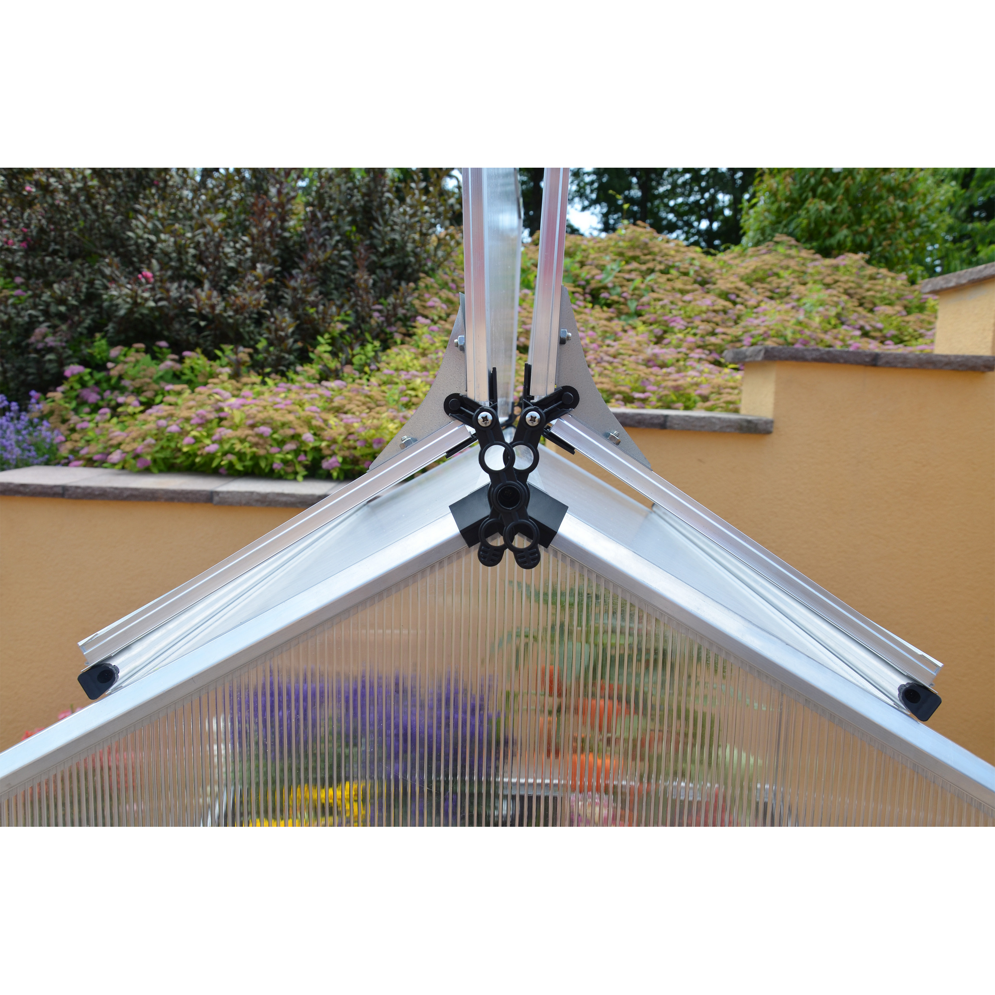 Minigewächshaus 'Plant Inn' 118 x 118 cm mit 4 mm Hohlkammerplatten silbern/grau