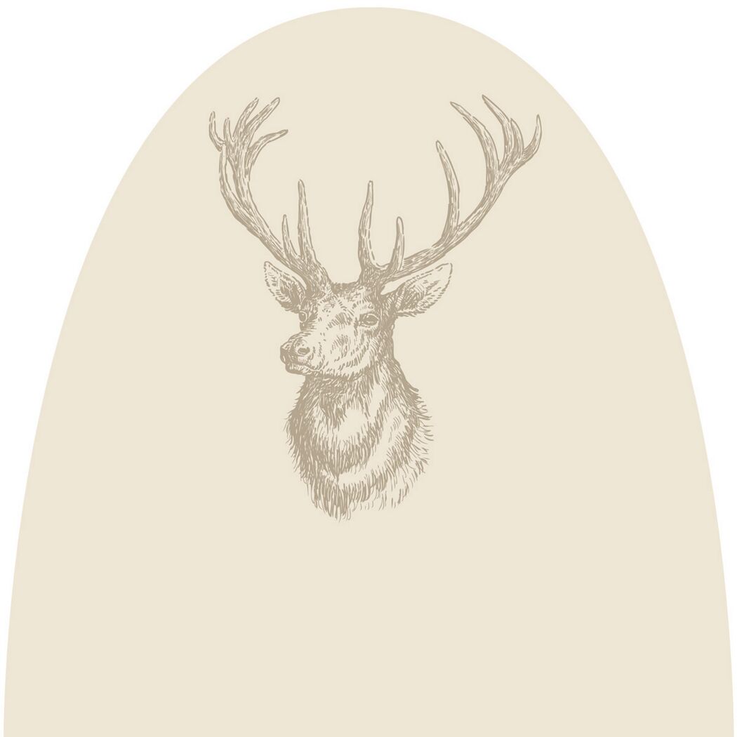 Vlieshaube Hirsch beige 110 x 110 cm