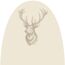Vlieshaube Hirsch beige 110 x 110 cm